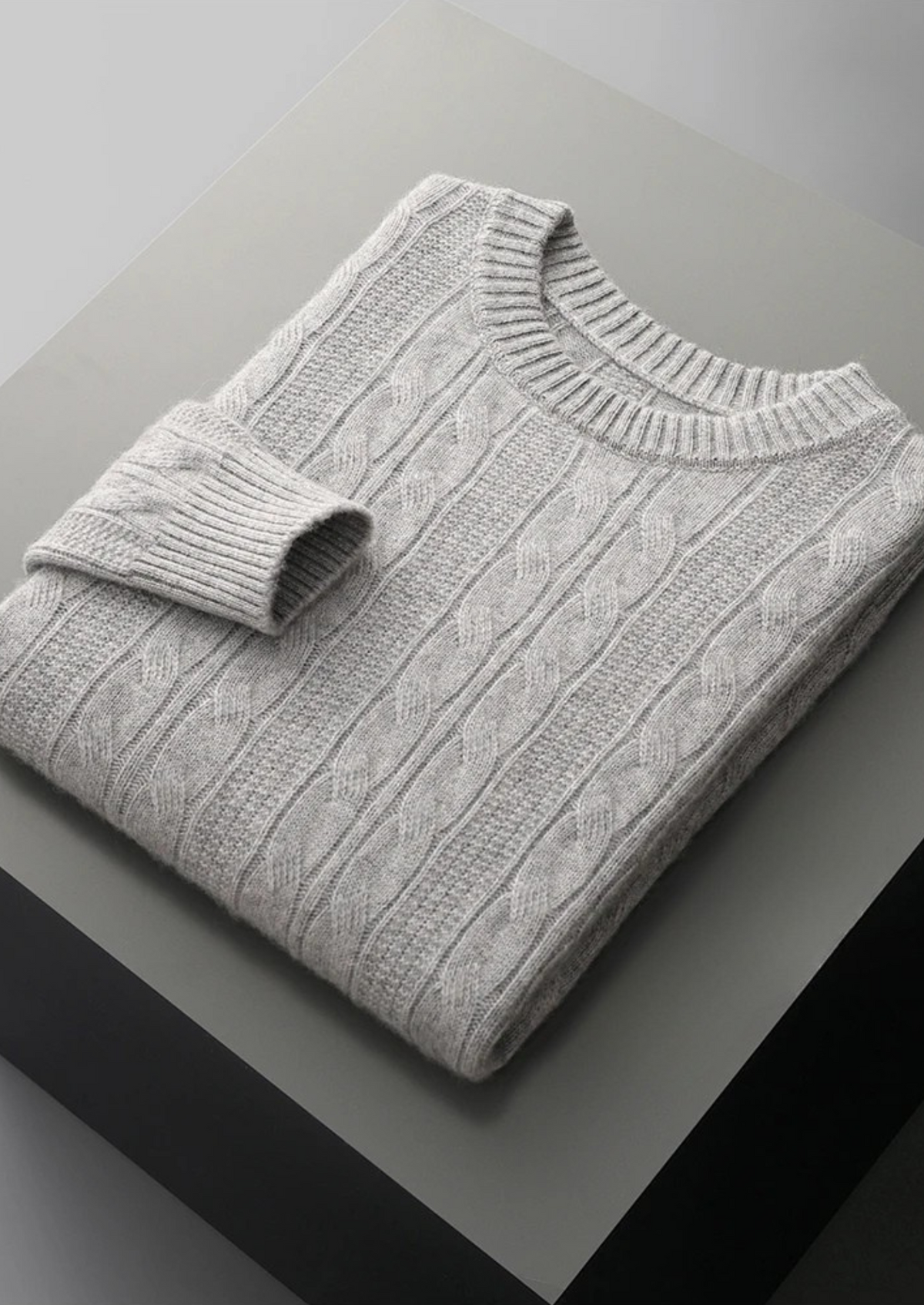 Lecco Merino Cable Crewneck