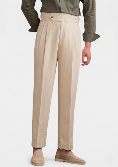 Ravello Pleated Linen Trousers