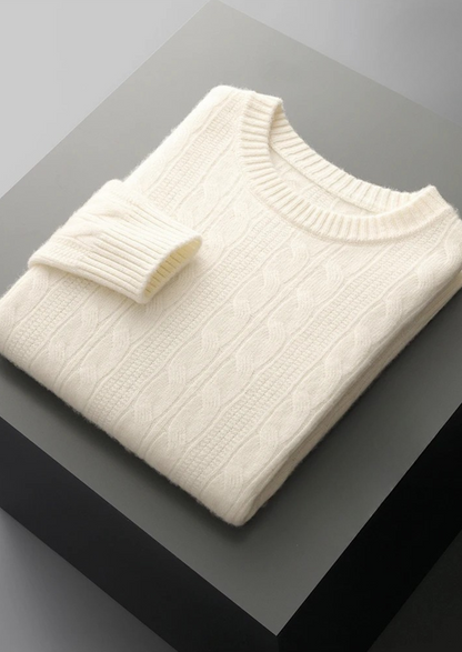Lecco Merino Cable Crewneck