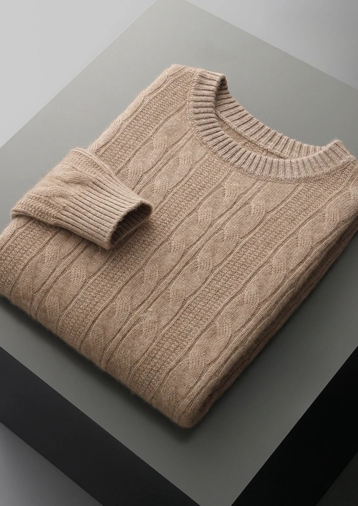 Lecco Merino Cable Crewneck