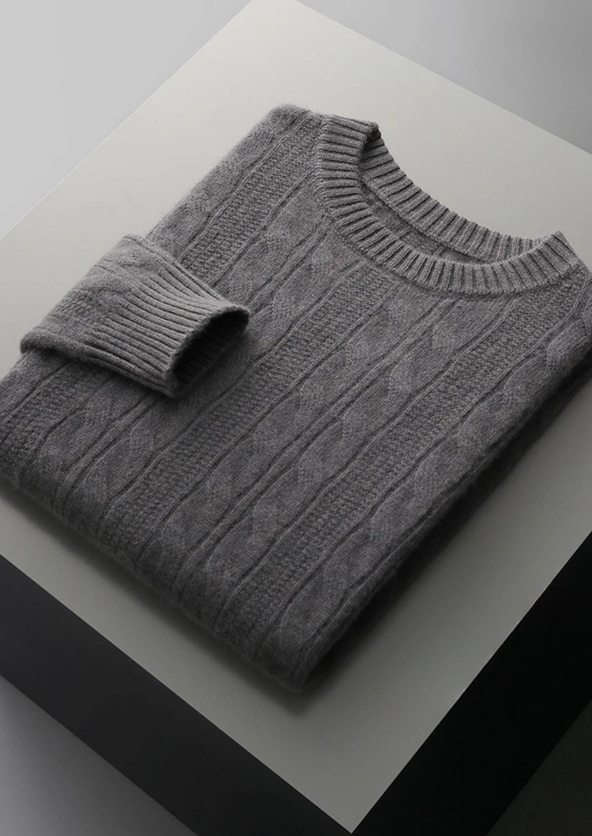 Lecco Merino Cable Crewneck