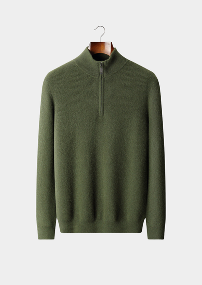 Bergamo Cashmere Ribbed Half-Zip