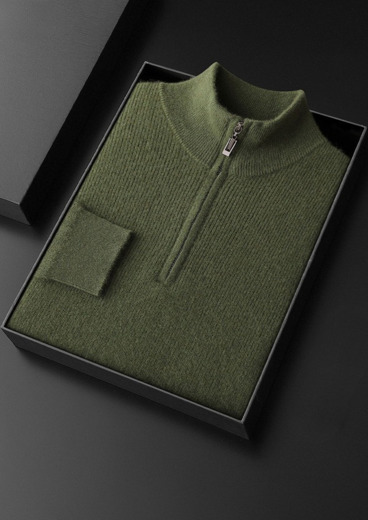Bergamo Cashmere Ribbed Half-Zip