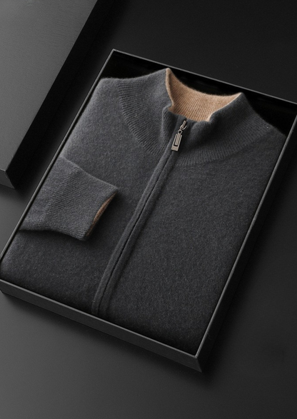 Merano Cashmere Two-Way Zip Cardigan