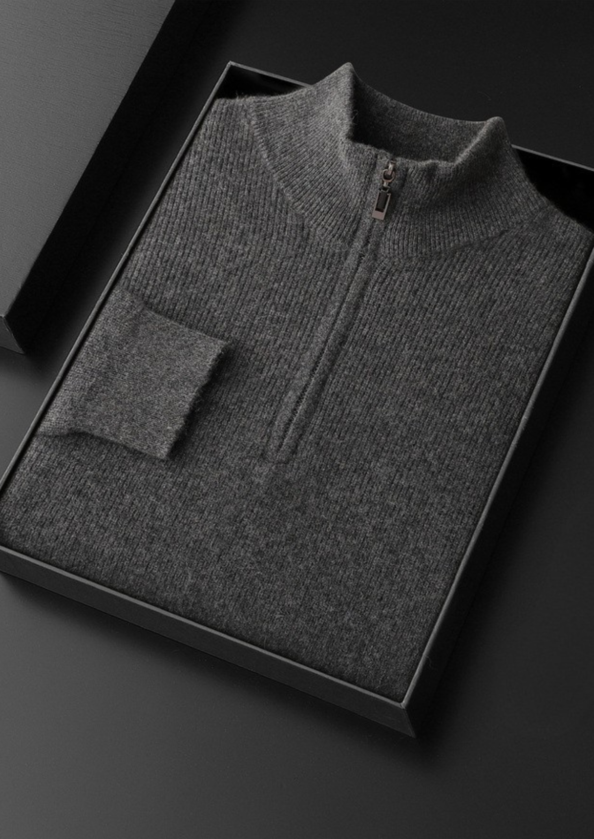 Bergamo Cashmere Ribbed Half-Zip