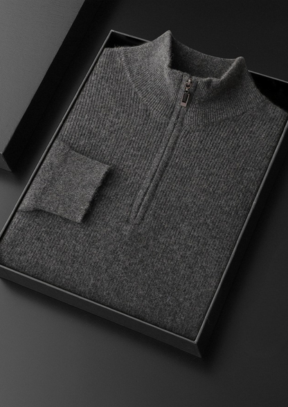 Bergamo Cashmere Ribbed Half-Zip