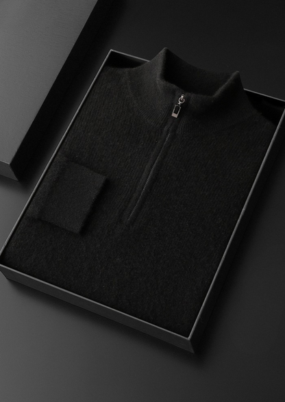 Bergamo Cashmere Ribbed Half-Zip