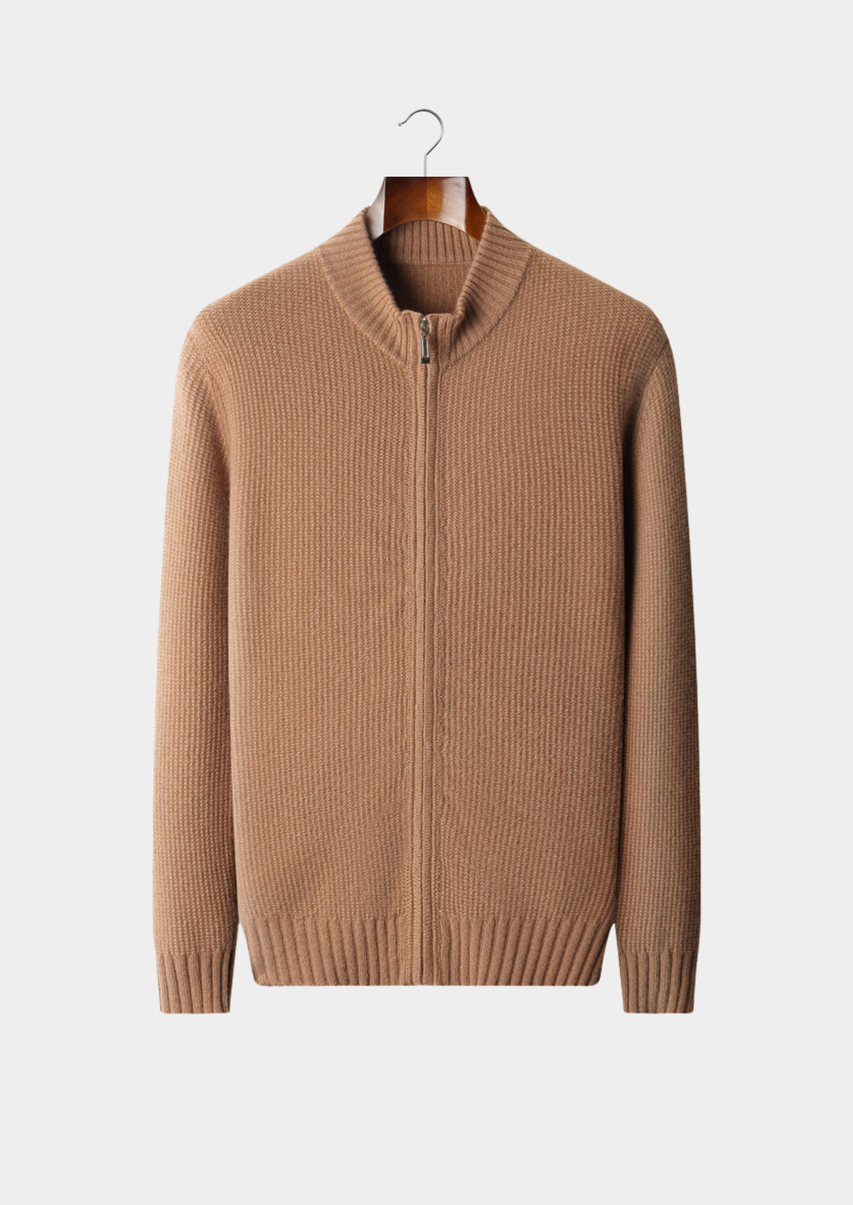 Belluno Cashmere Ribbed Zip Cardigan