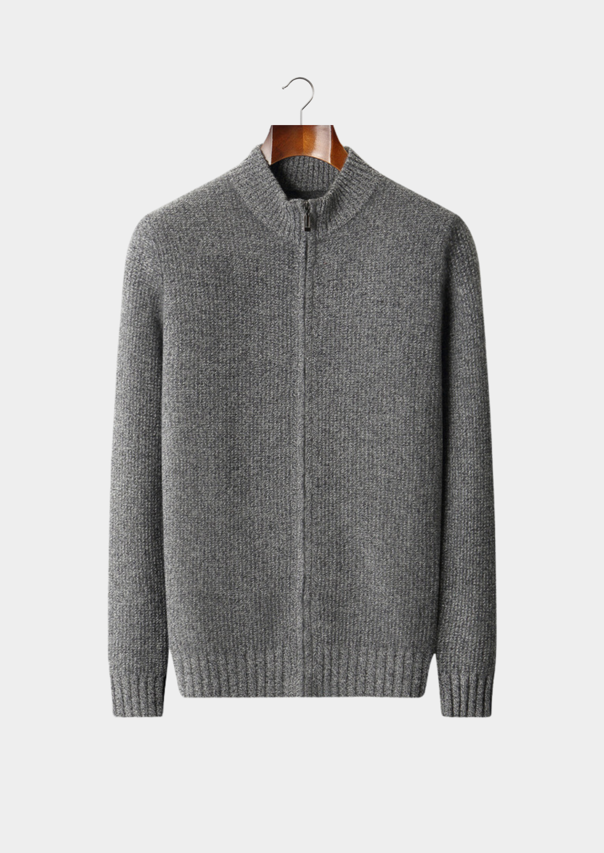 Belluno Cashmere Ribbed Zip Cardigan