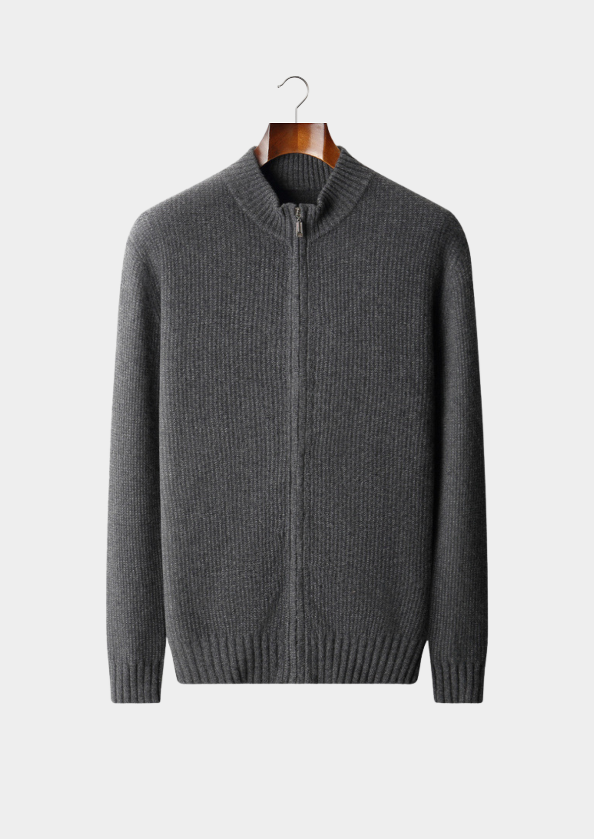 Belluno Cashmere Ribbed Zip Cardigan