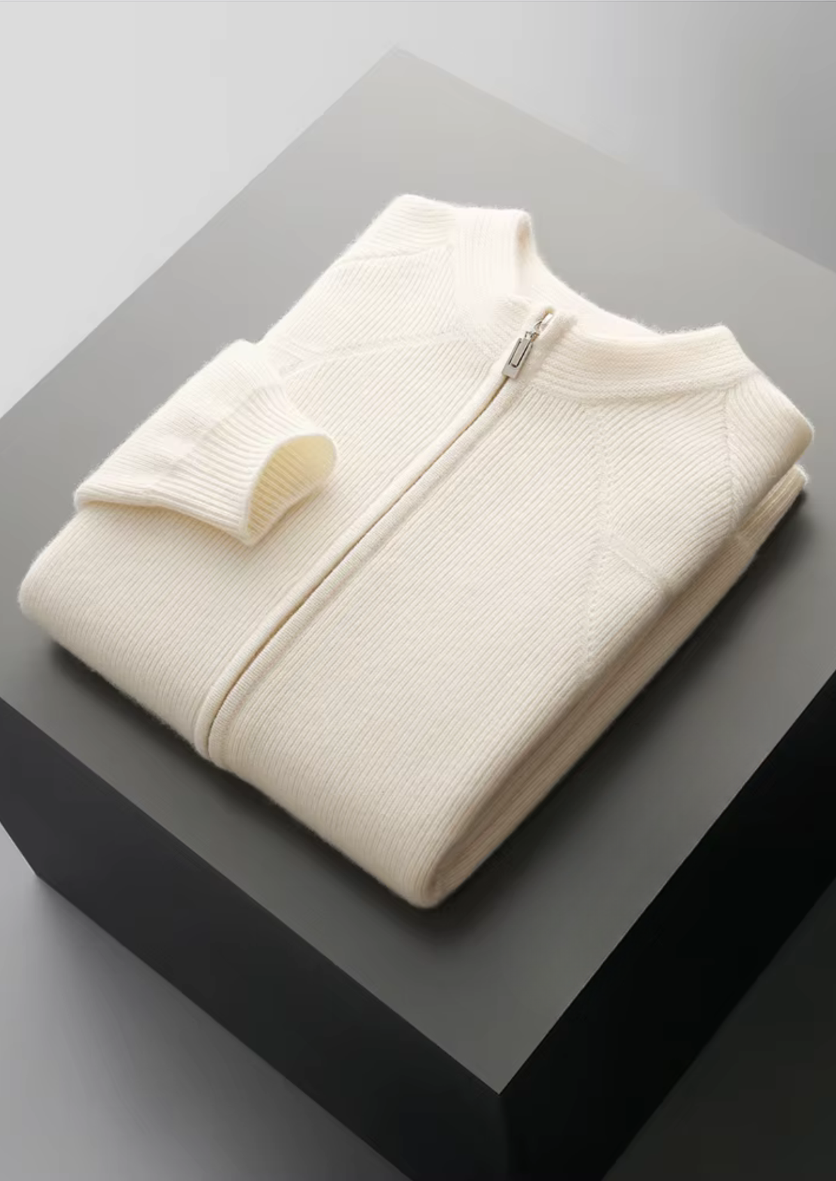 Udine Merino Ribbed Zip Cardigan