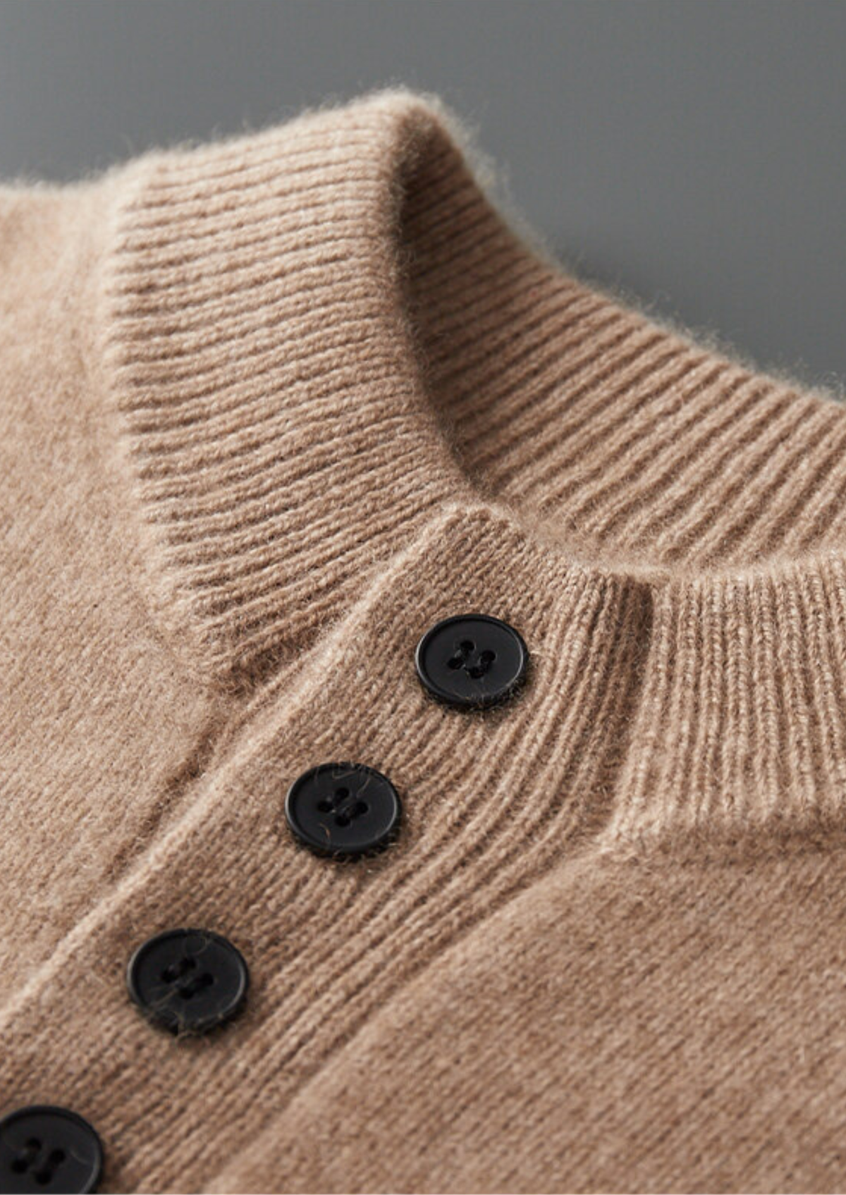 Verona Cashmere Button-Neck Sweater