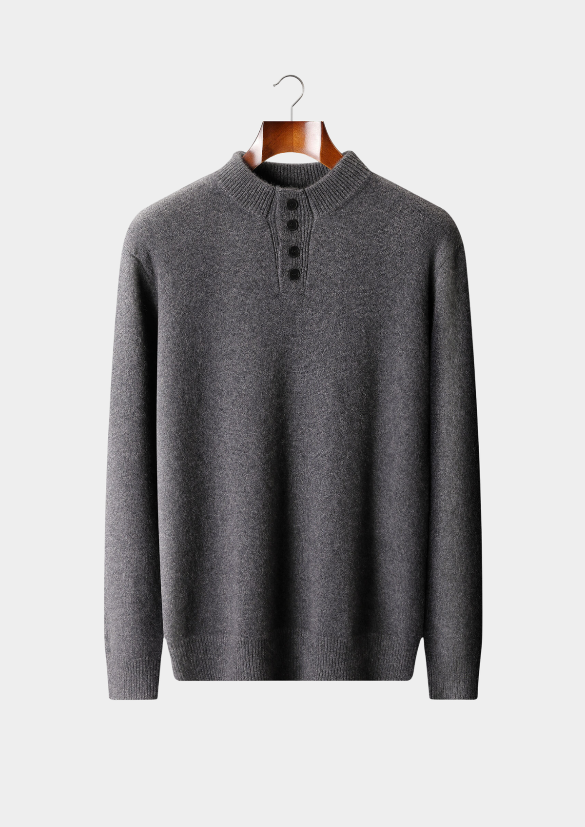 Verona Cashmere Button-Neck Sweater