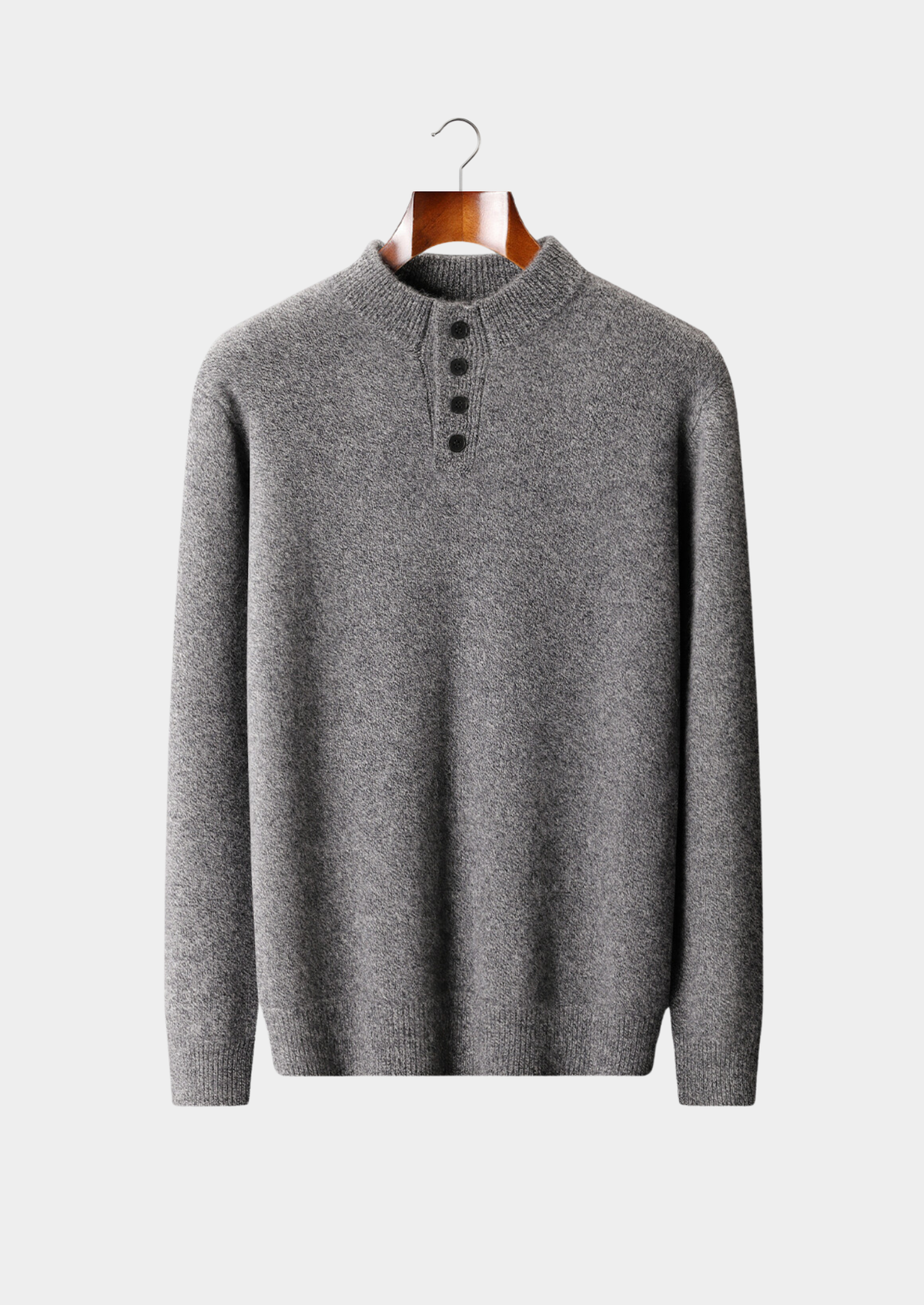 Verona Cashmere Button-Neck Sweater
