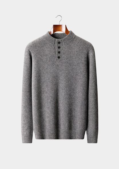 Verona Cashmere Button-Neck Sweater