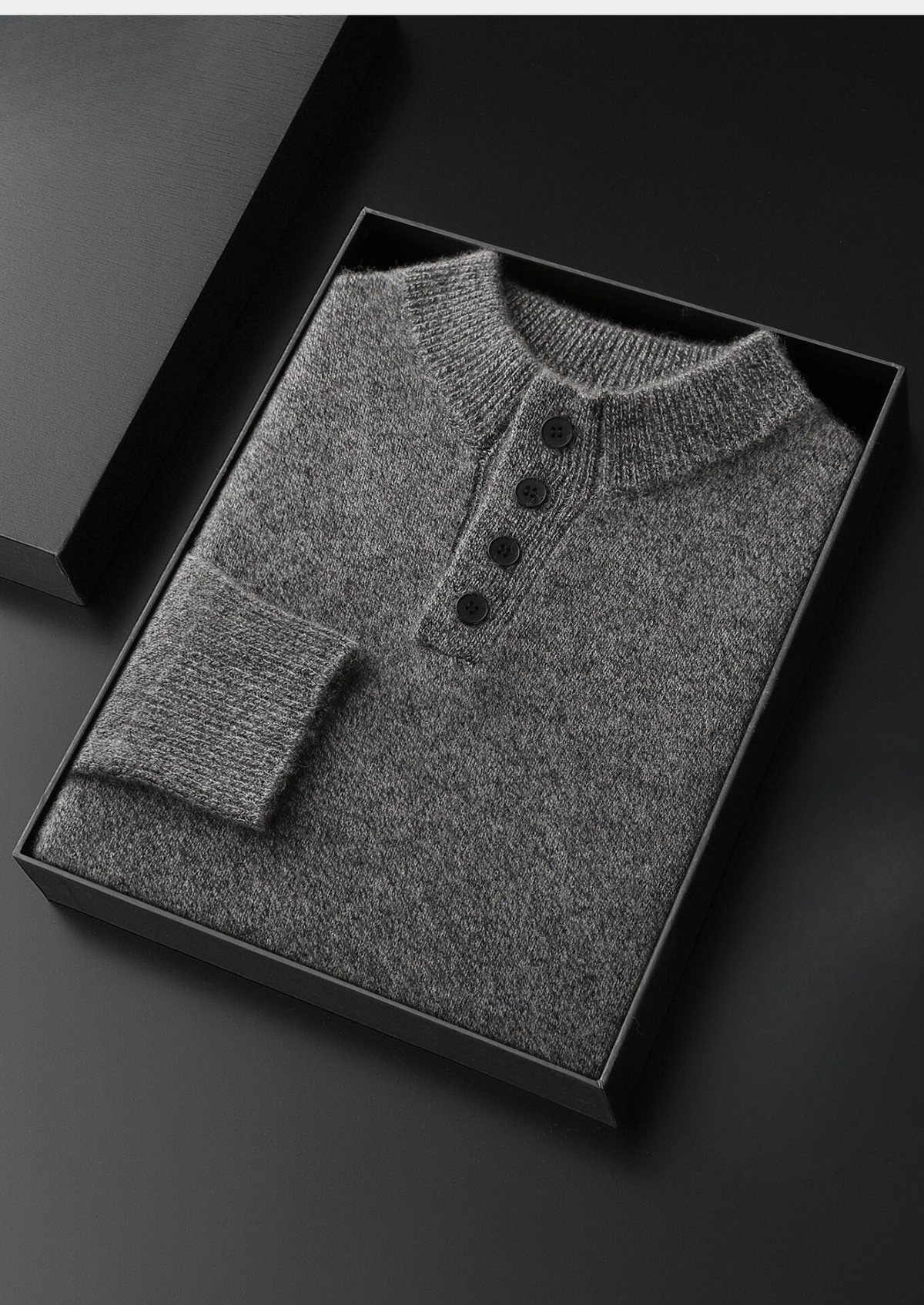 Verona Cashmere Button-Neck Sweater