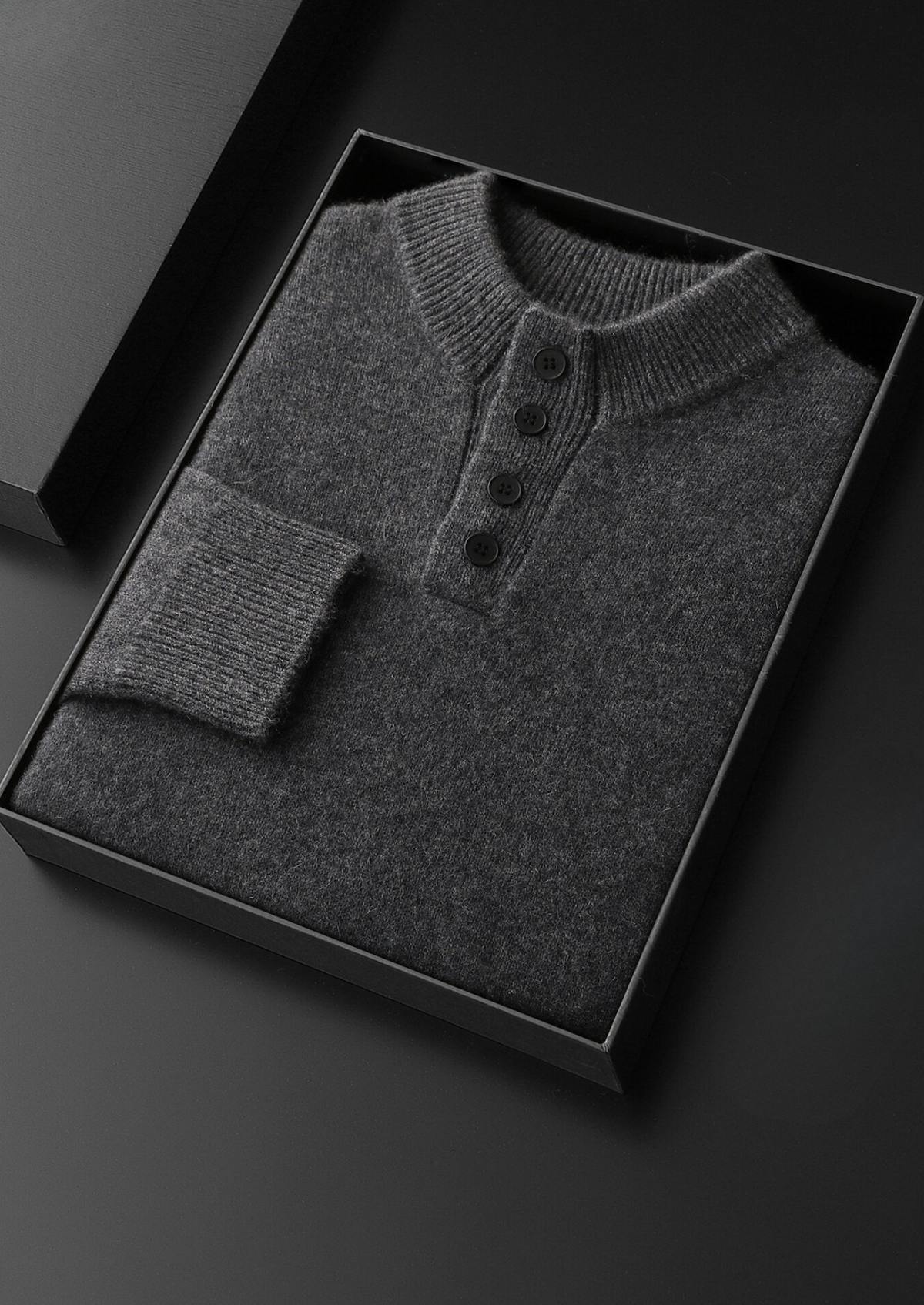 Verona Cashmere Button-Neck Sweater