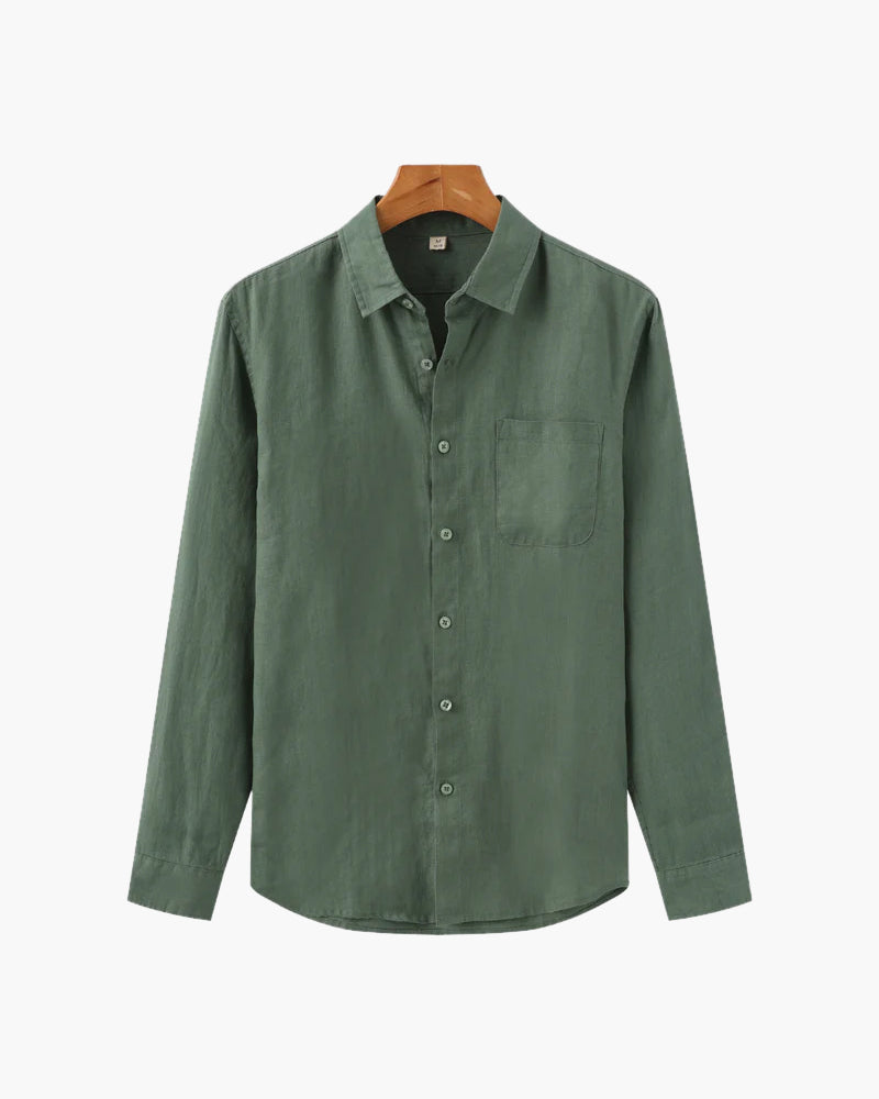 Capri Linen Shirt in Green