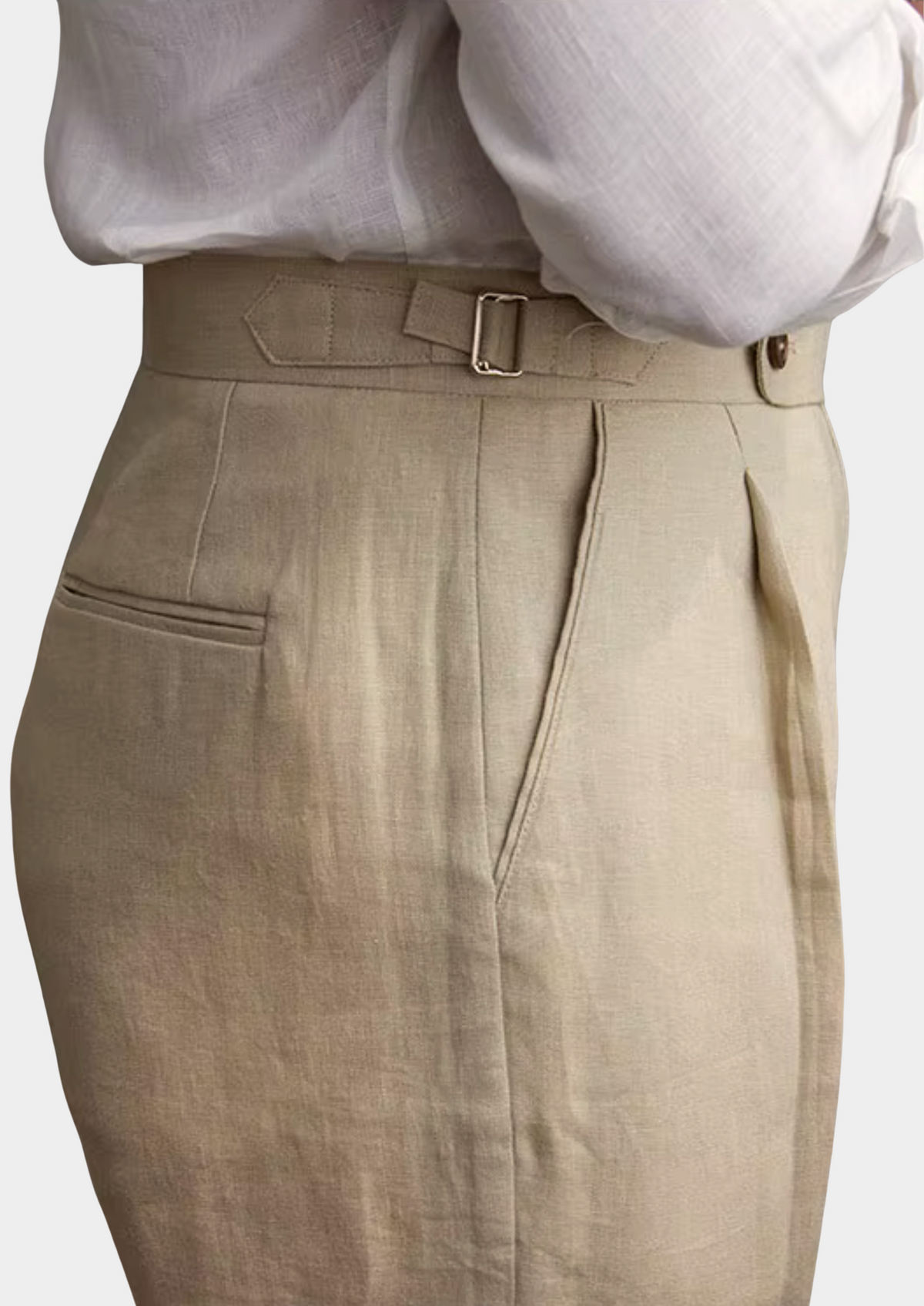 Lucca Pleated Linen Trousers