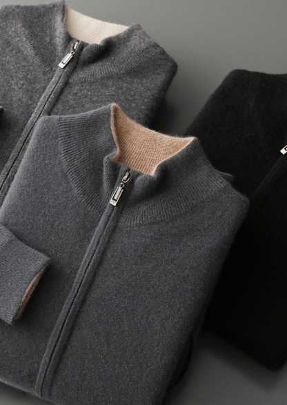 Merano Cashmere Two-Way Zip Cardigan