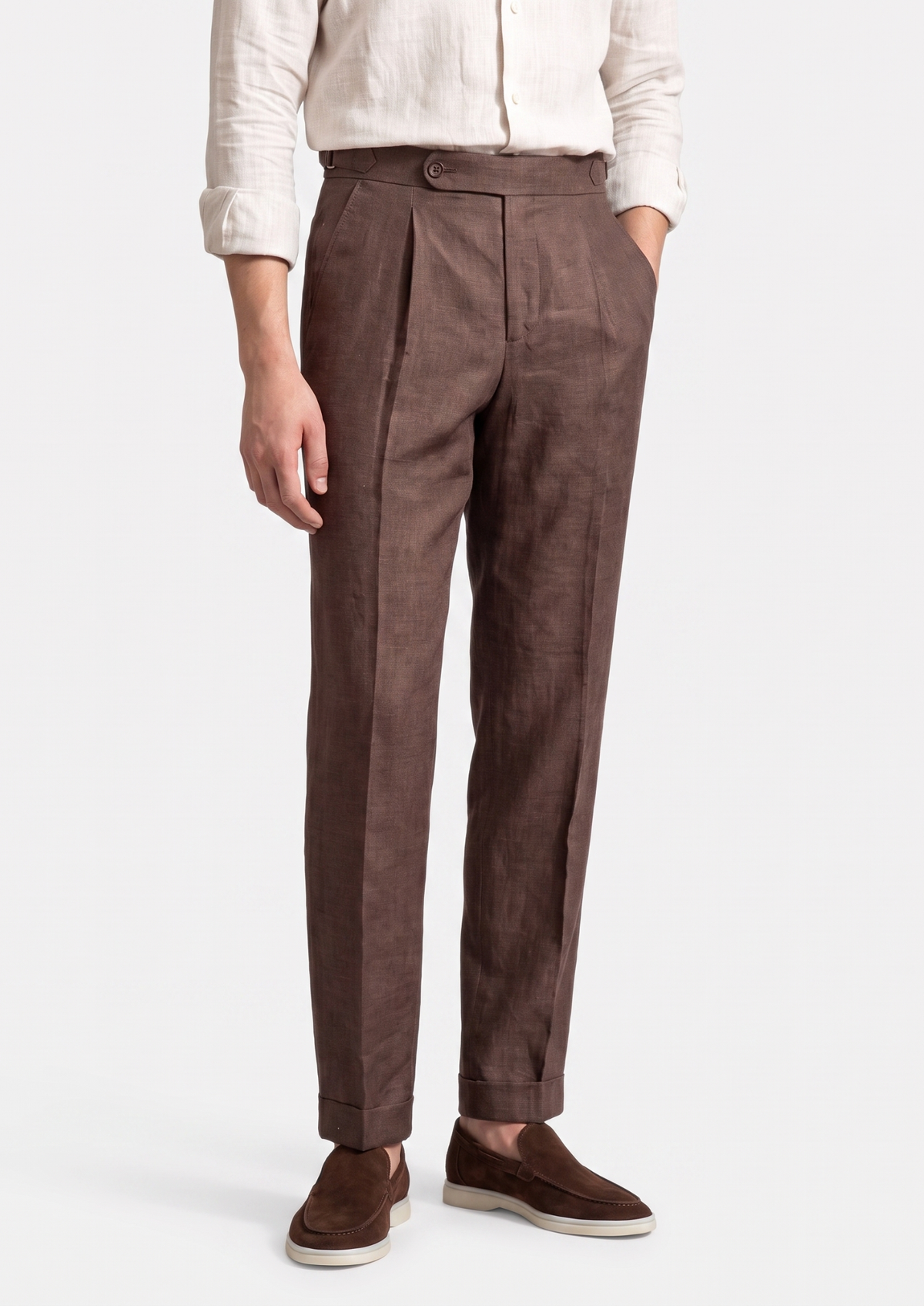 Lucca Pleated Linen Trousers