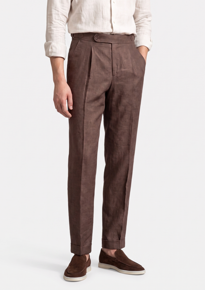 Lucca Pleated Linen Trousers
