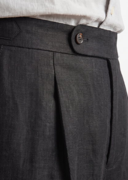 Lucca Pleated Linen Trousers