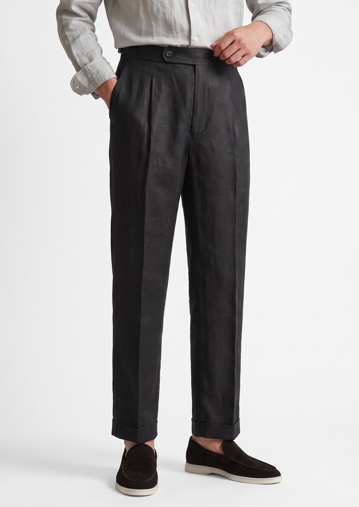 Lucca Pleated Linen Trousers