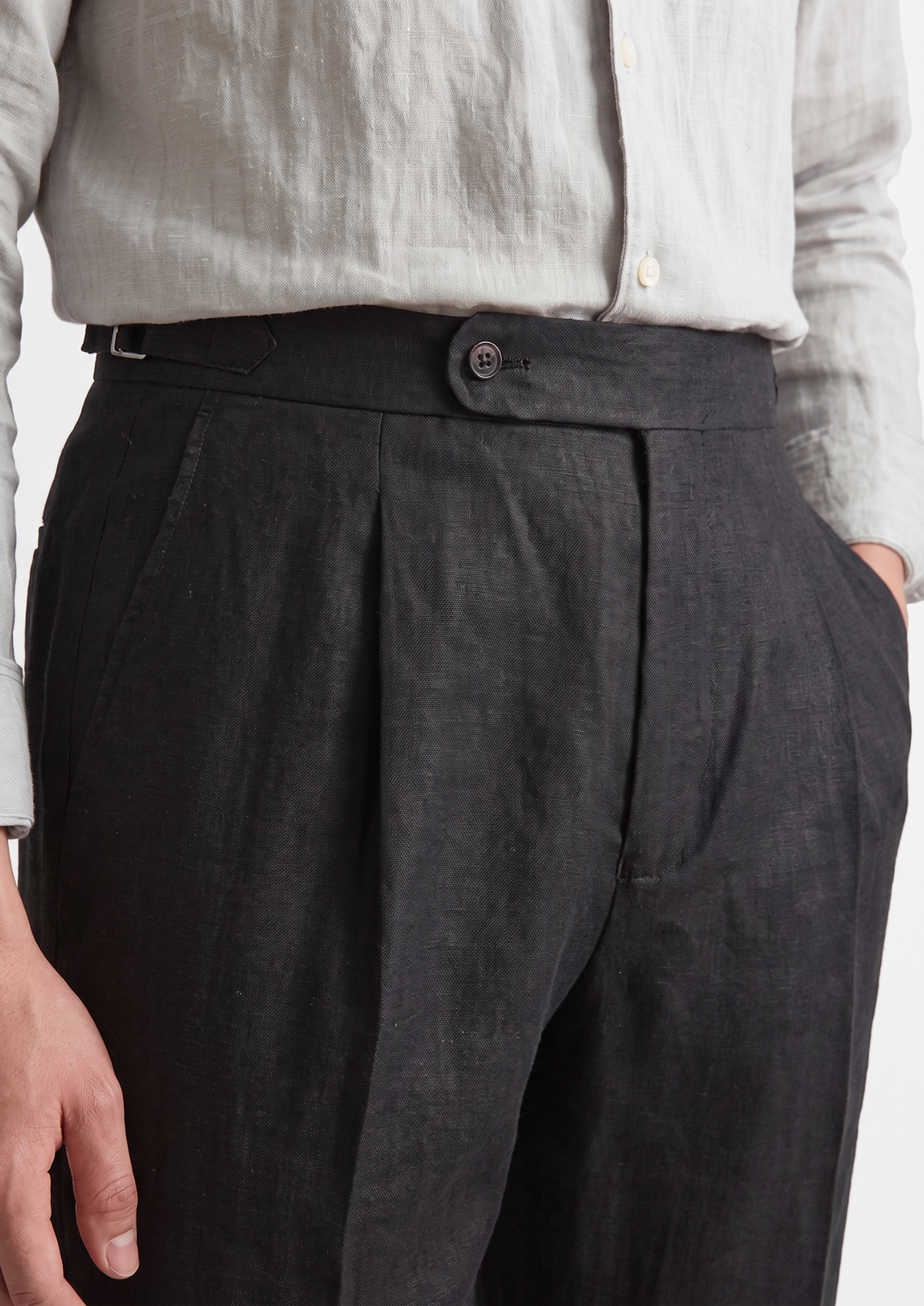 Lucca Pleated Linen Trousers
