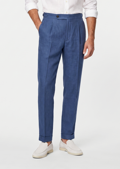 Lucca Pleated Linen Trousers