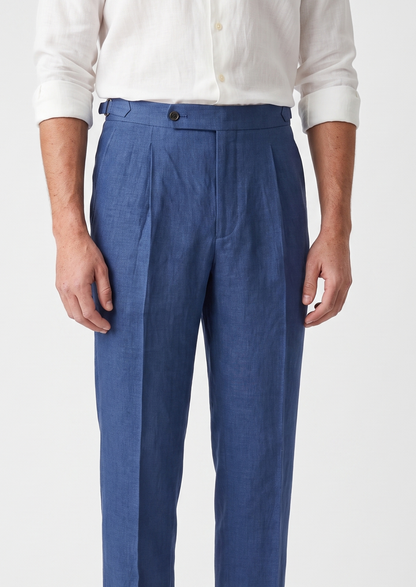Lucca Pleated Linen Trousers