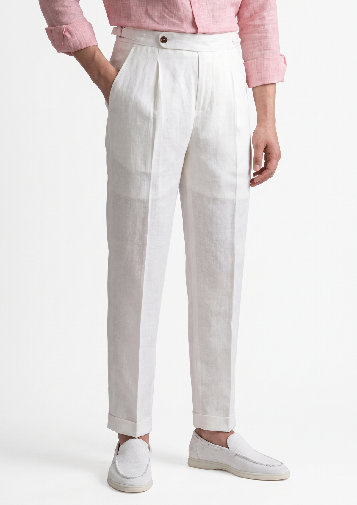 Lucca Pleated Linen Trousers