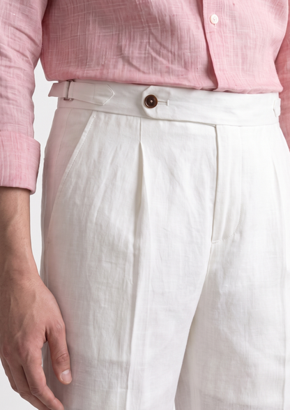 Lucca Pleated Linen Trousers