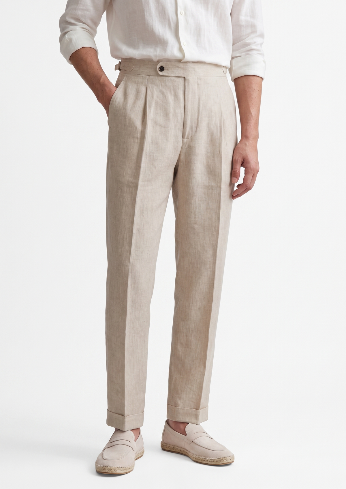 Lucca Pleated Linen Trousers