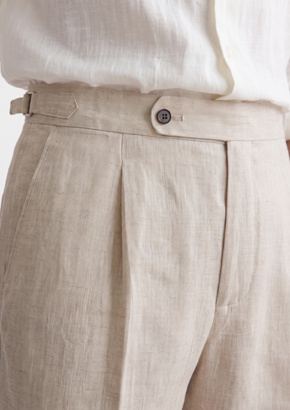 Lucca Pleated Linen Trousers