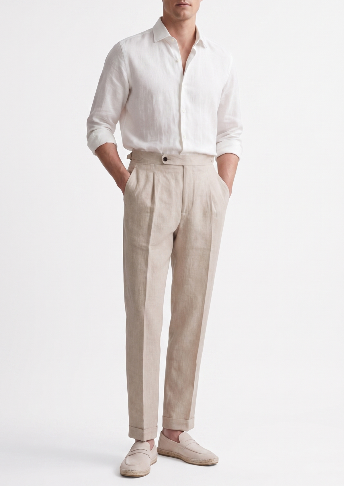 Lucca Pleated Linen Trousers