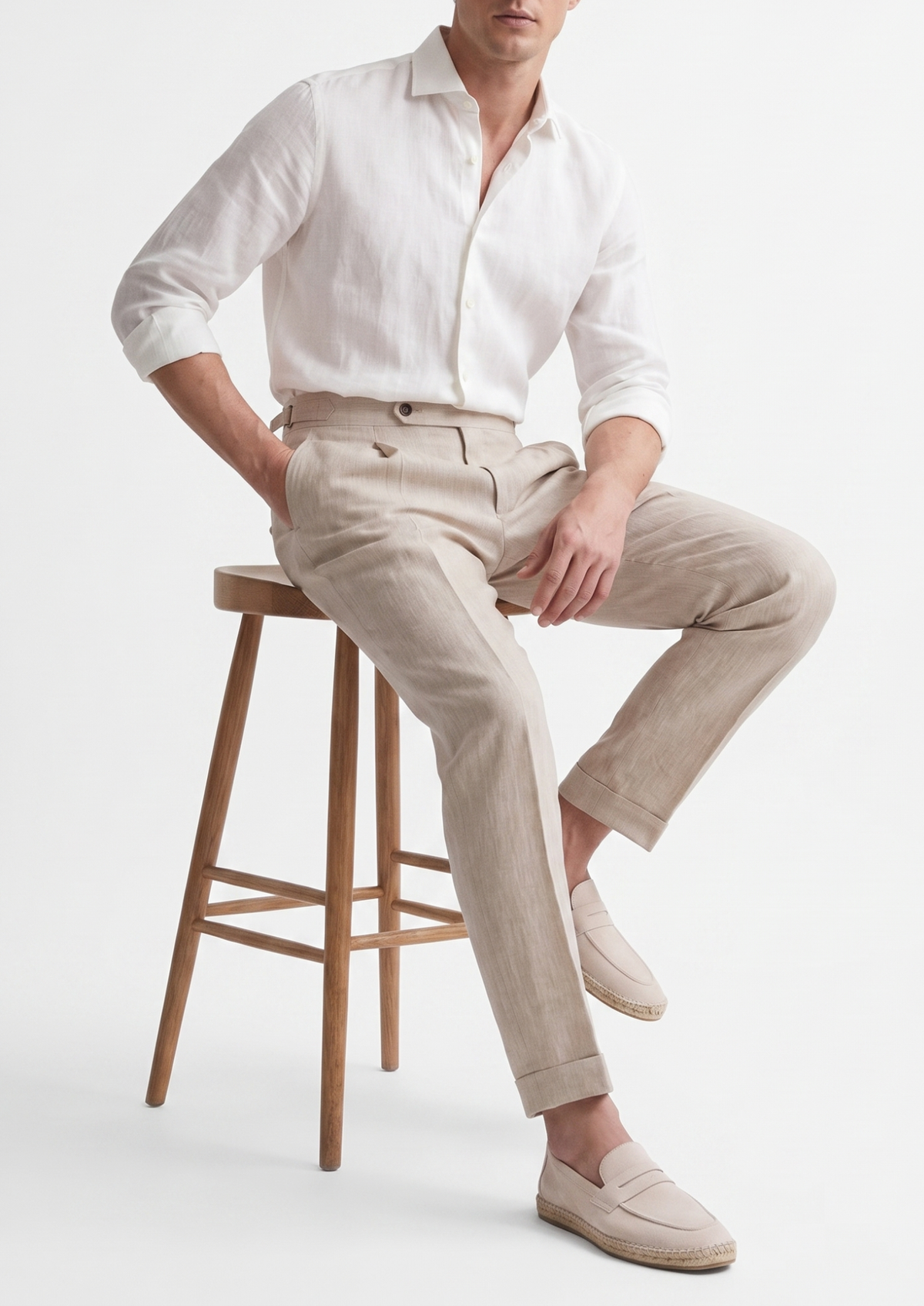 Lucca Pleated Linen Trousers