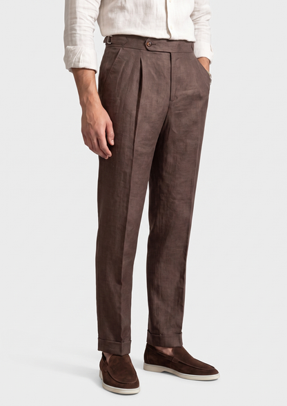 Lucca Pleated Linen Trousers