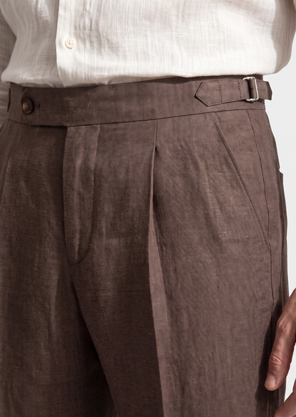 Lucca Pleated Linen Trousers