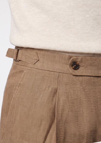 Lucca Pleated Linen Trousers