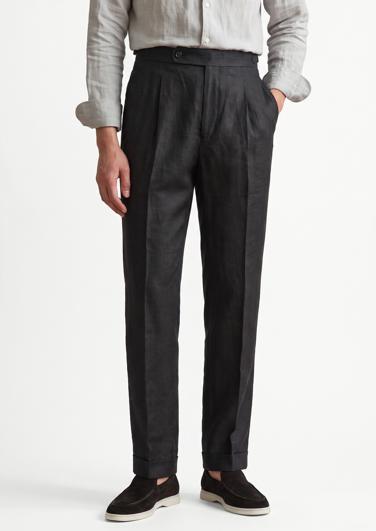 Lucca Pleated Linen Trousers