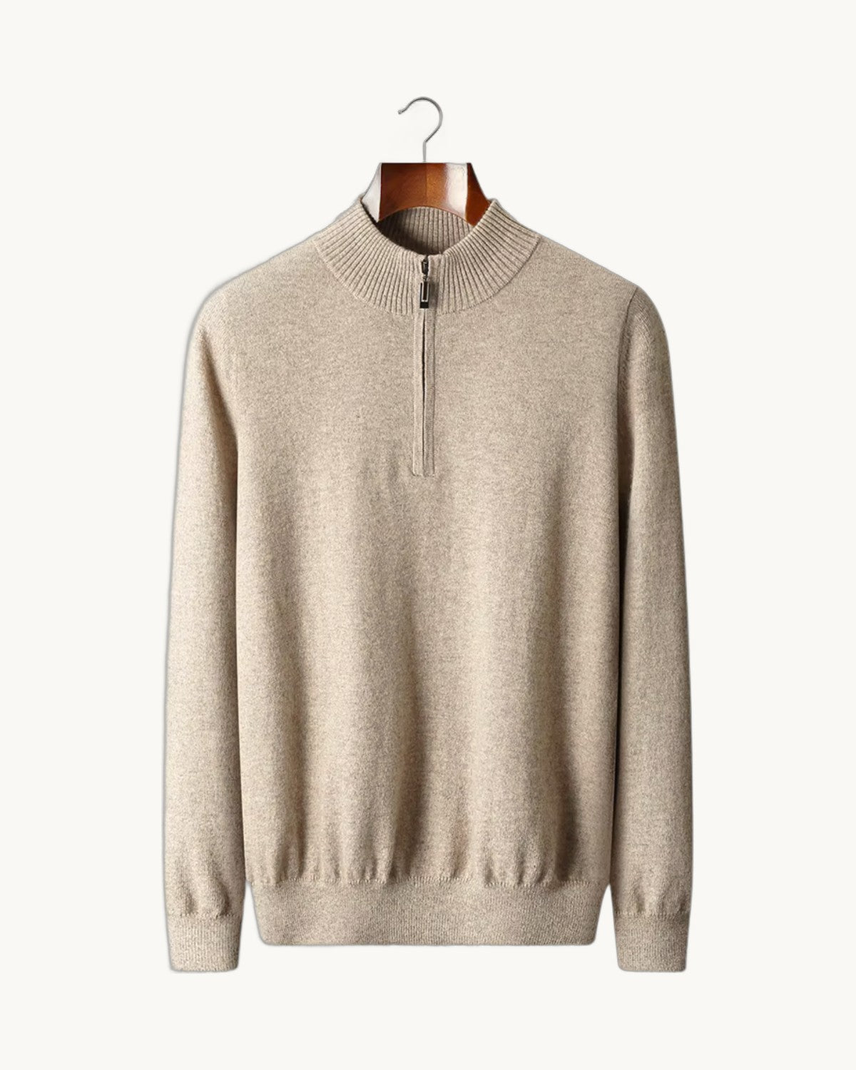 Brescia Merino Half-Zip in Sand