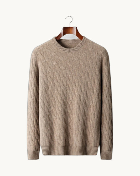 Dolomiti Cashmere Cable Crewneck in Beige