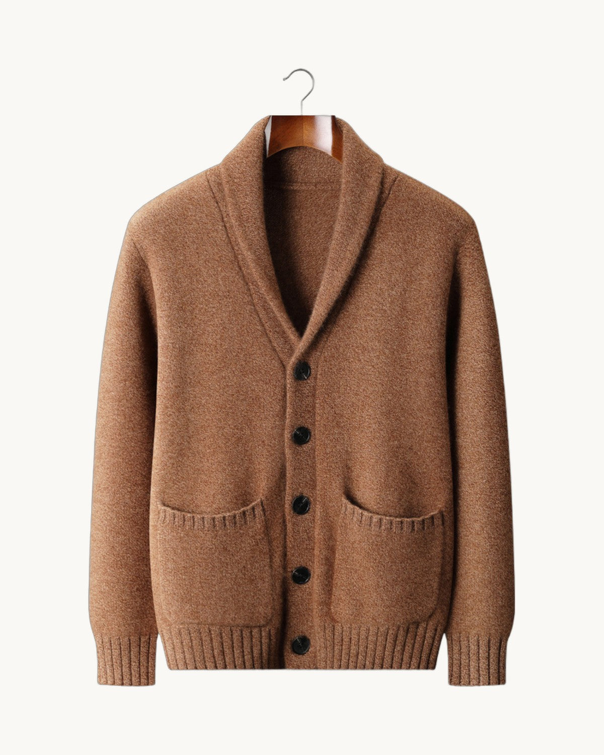 Firenze Cashmere Shawl Cardigan in Beige
