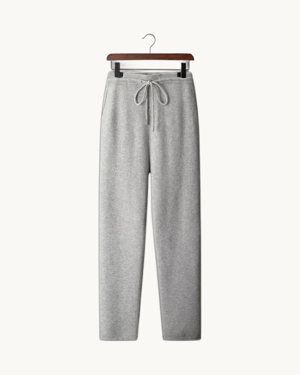 Garda Merino Knit Trousers in Light Gray