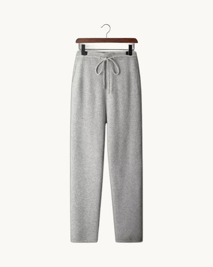 Garda Merino Knit Trousers in Light Gray