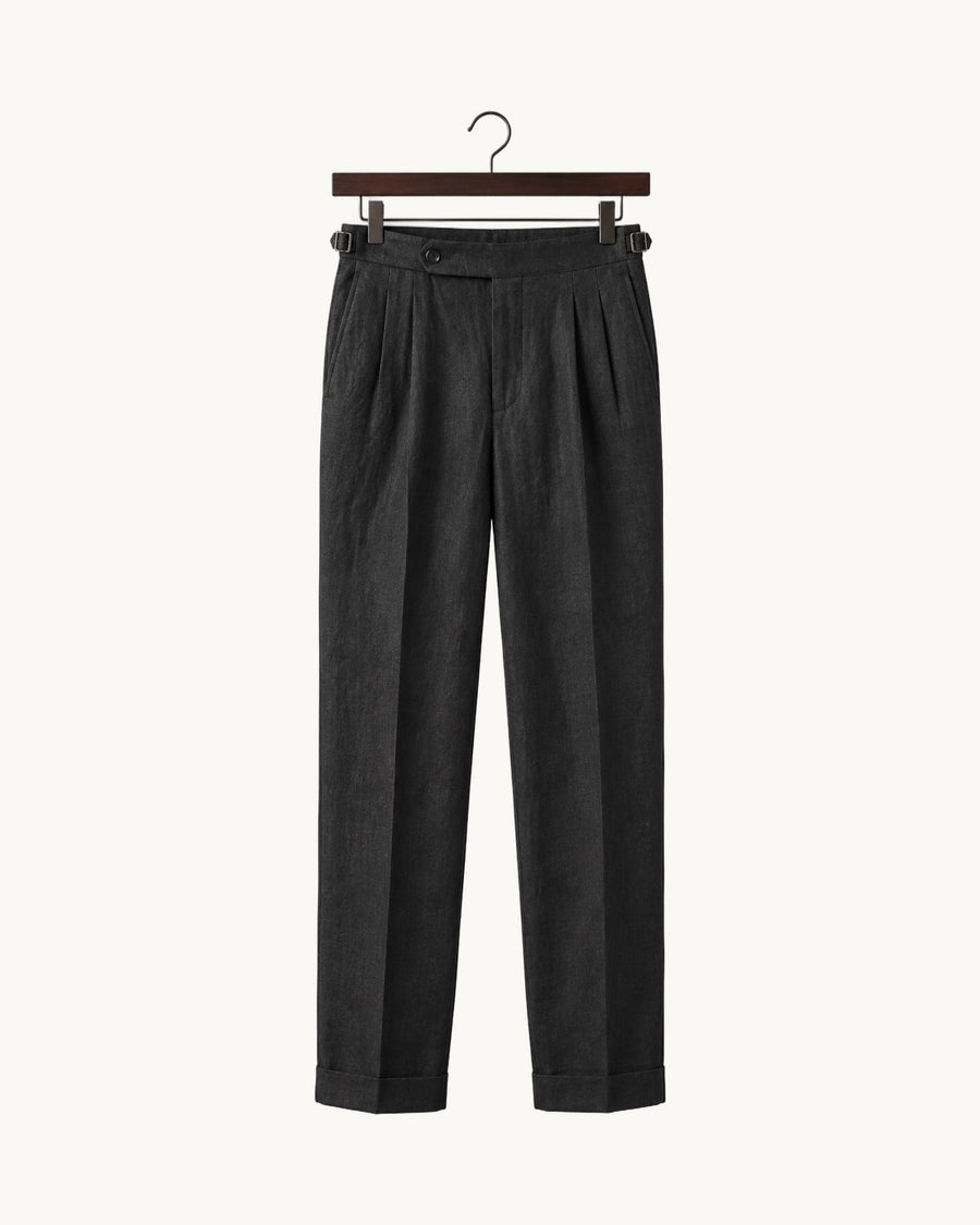 Lucca Pleated Linen Trousers