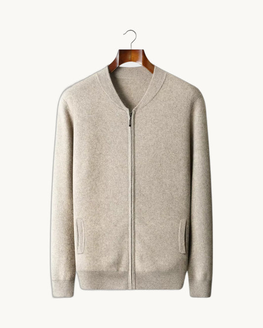 Mantova Merino V-Neck Cardigan in Sand