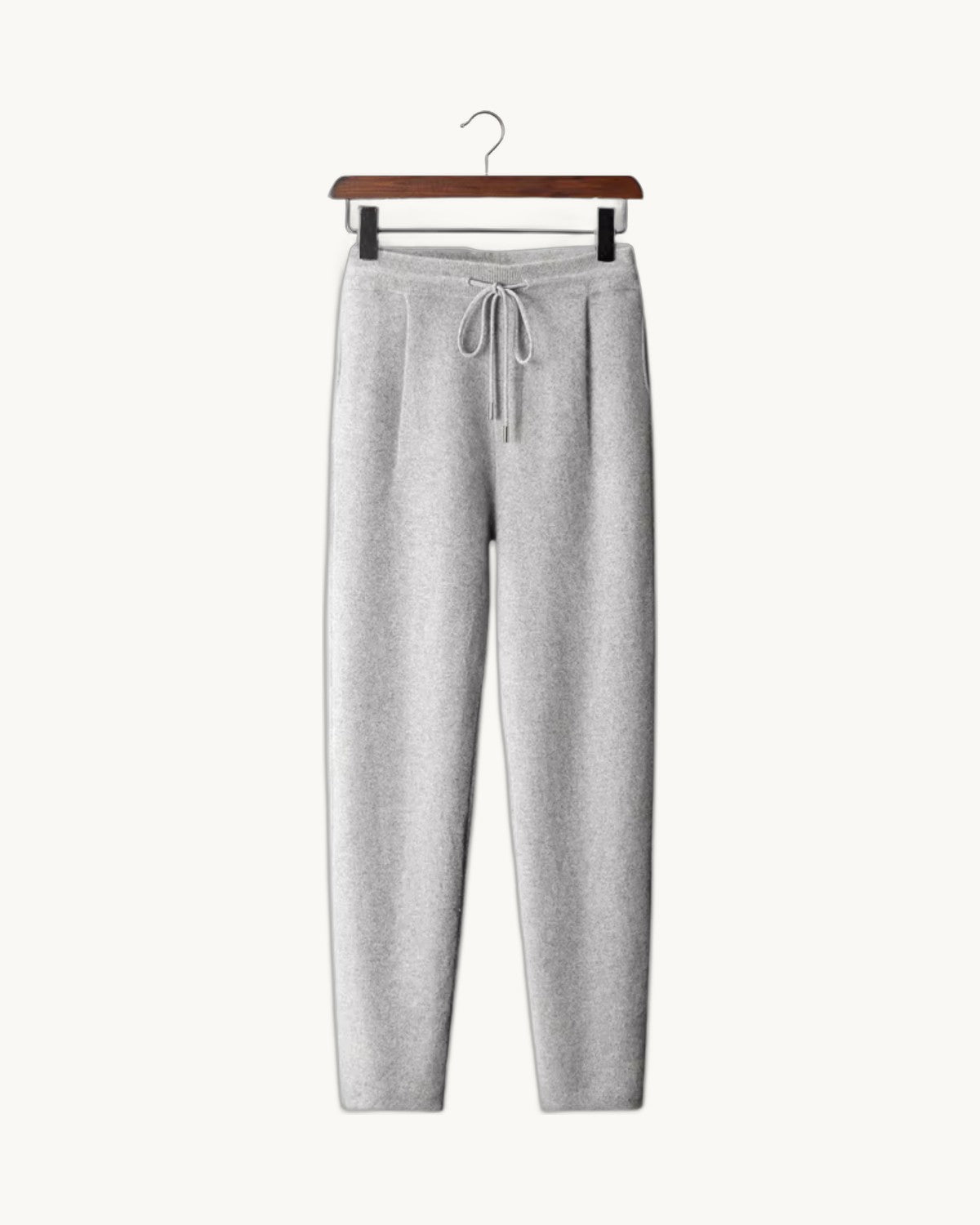 Milano Cashmere Pleated Trousers in Light Gray