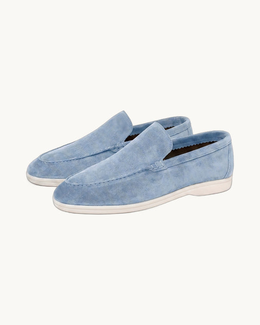 Portofino Suede Loafer in Baby Blue